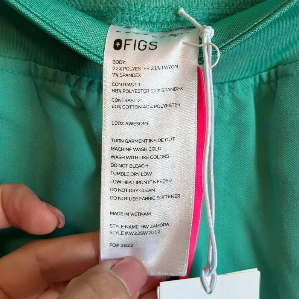 NEW NWT Figs High Waisted Zamora 6-Pocket Jogger Scrub Pants Surgical Green M - Picture 16 of 16